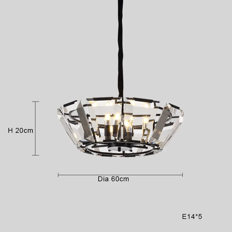 Afralia™ Black Crystal Pendant Chandelier for Home Decor Luxe Lighting