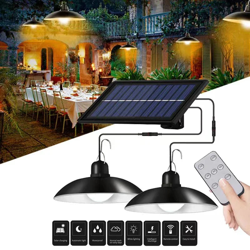 Afralia™ Solar Double-Head Chandelier Light with Remote Control