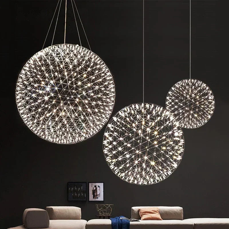 Afralia™ Modern Firework Pendant Chandelier with Remote for Kitchen Island