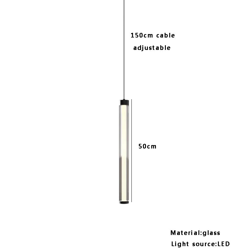 Afralia™ Glass Tube LED Ceiling Pendant Light - Minimalist Nordic Design