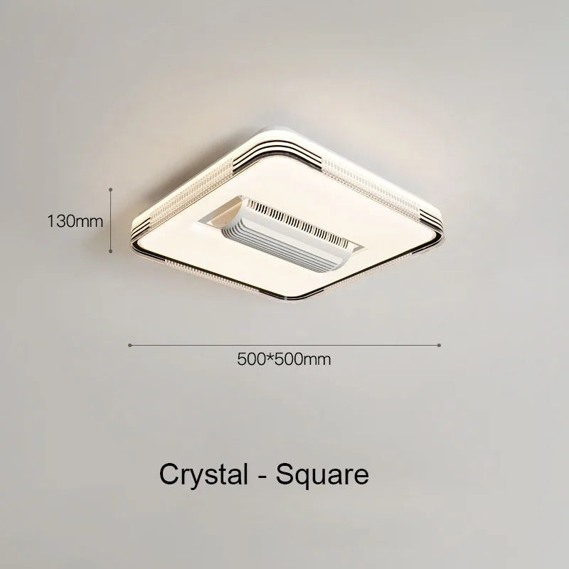 Afralia™ Crystal Bladeless Ceiling Fan Light Chandelier LED Silent Electric Ventilator