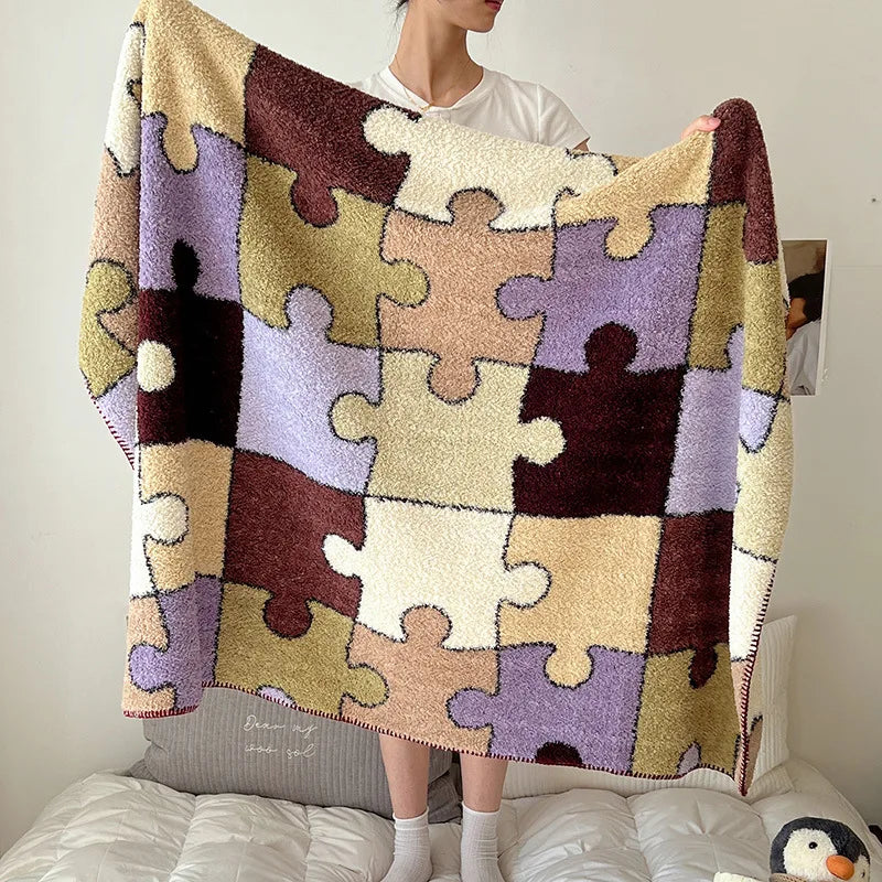 Afralia™ Boho Printed Blanket: Cozy, Multi-Functional, Half-Flannel Shawl, Single/Double Bedspread