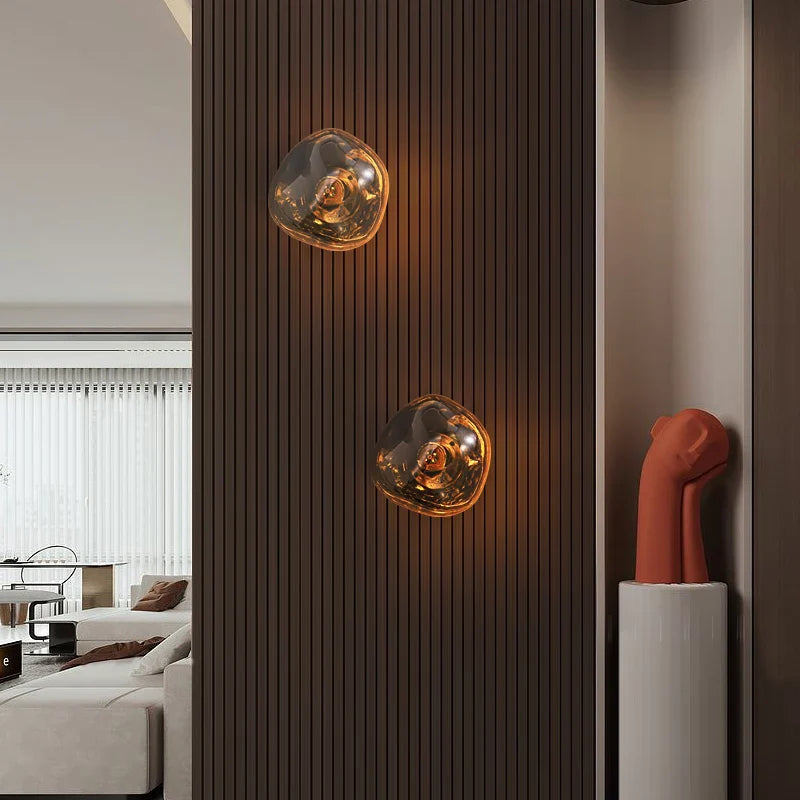 Afralia™ Glass LED Wall Lamp: Modern Lighting for Living Room, Hallway, Bedroom & Decor