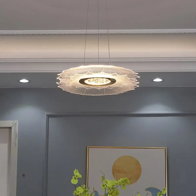 Afralia™ Modern Lotus Flower LED Pendant Lights for Creative Living Room Decor
