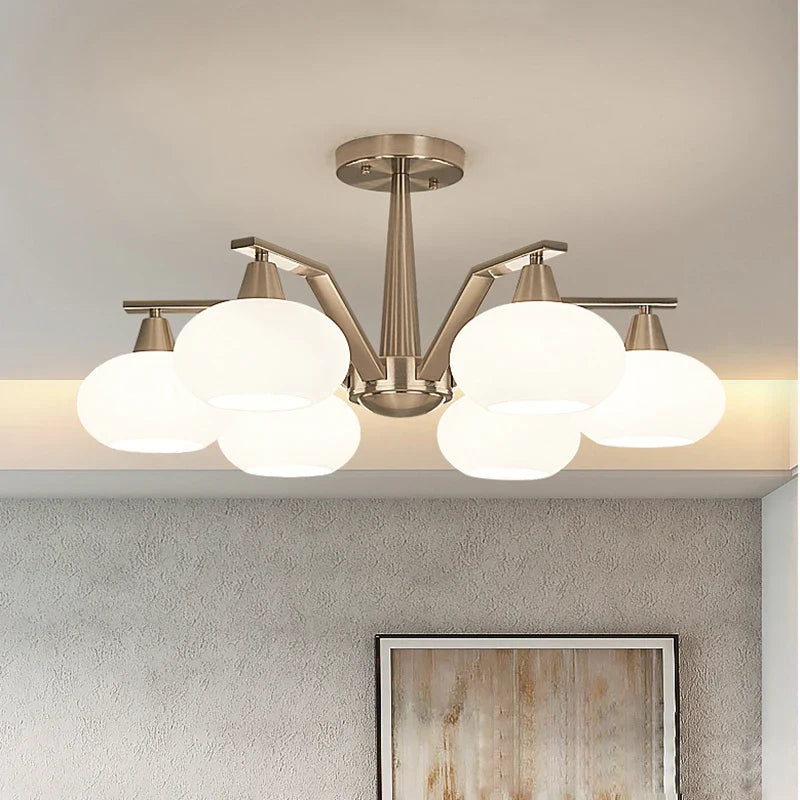 Afralia™ Modern Nickel LED Chandelier Light for Living, Dining, Bedroom - Luminaire