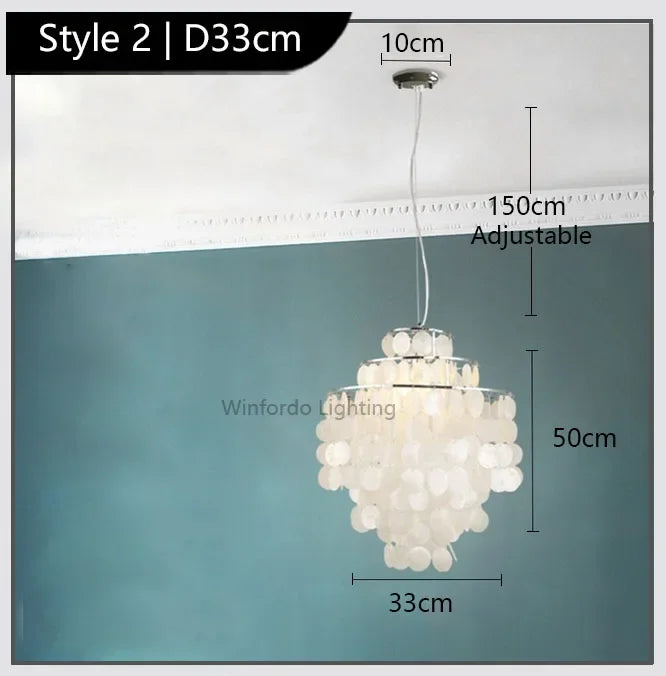 Afralia™ Modern White Acrylic Shell Pendant Light for Luxury Home Decor