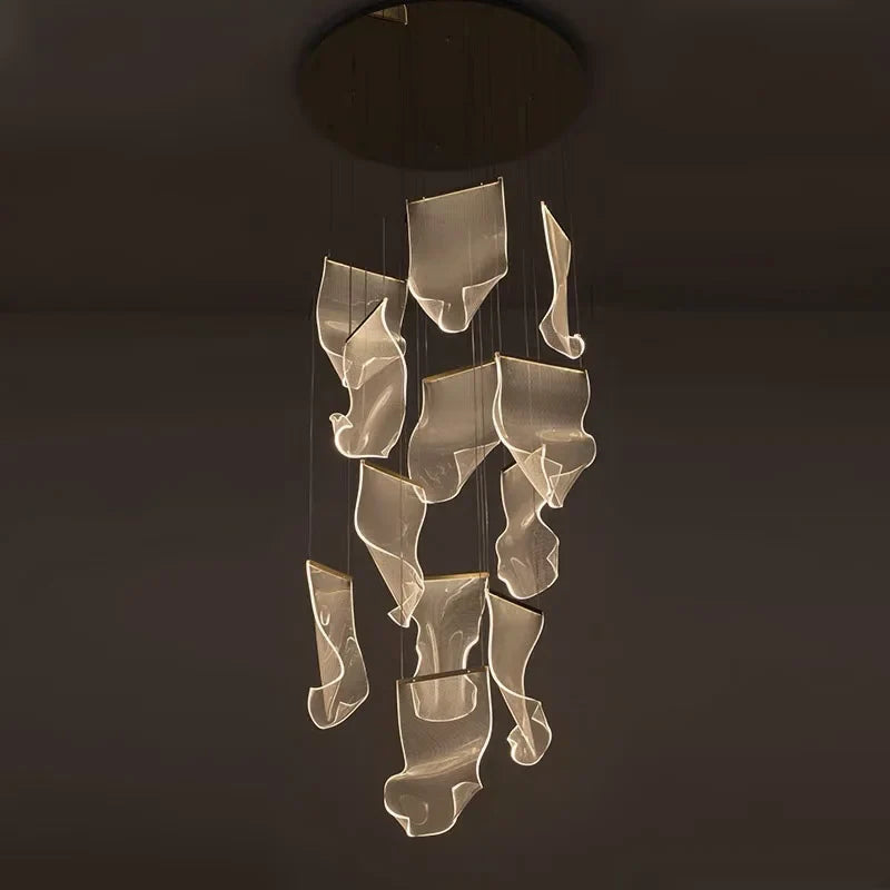 Afralia™ Modern Acrylic Staircase Chandelier for Living Room and Restaurant