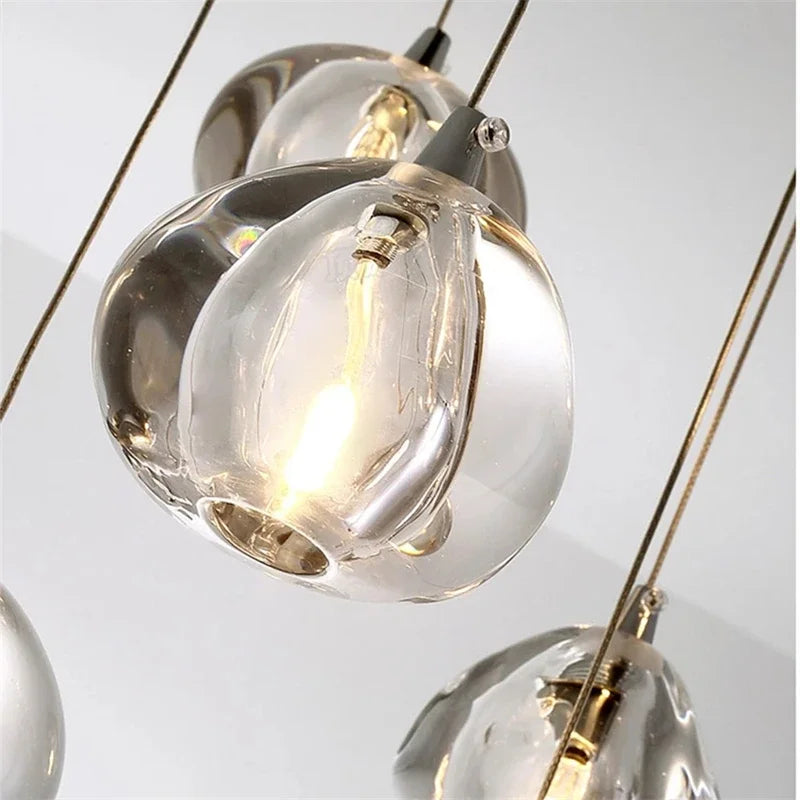 Afralia™ Crystal LED Chandelier Water Droplet Design Luxury Ball Hanging Lamp