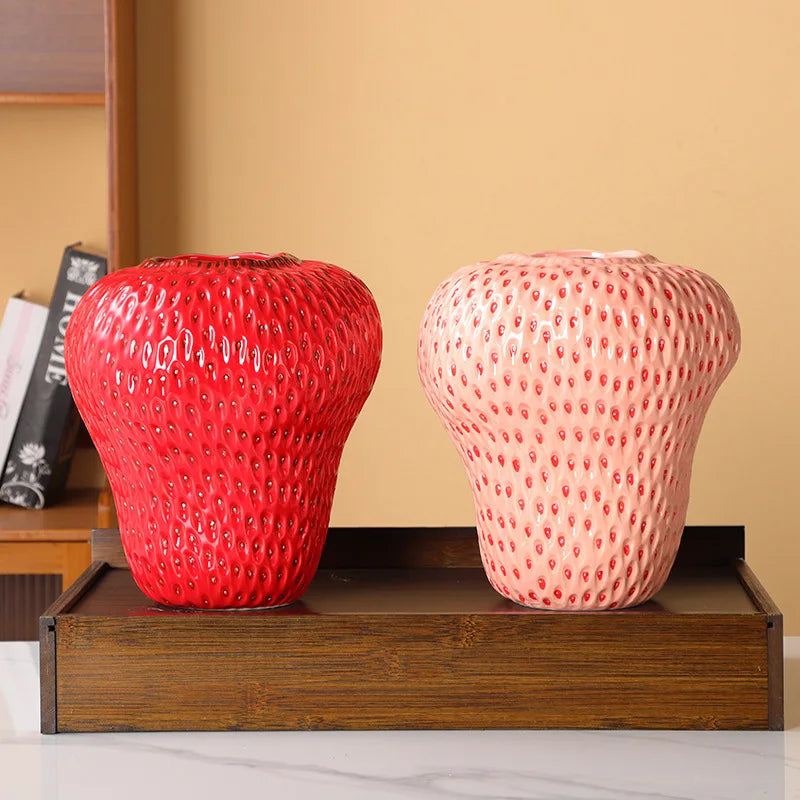 Afralia™ Strawberry Vase: Ceramic Kids Room Decor & Flower Pot - Home & Floral Accessory