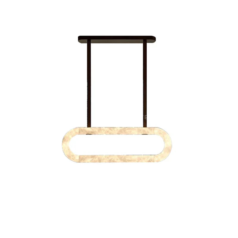 Afralia™ Oval Ring Dolomite Leather Pendant Light - Modern Adjustable Decorative Fixture