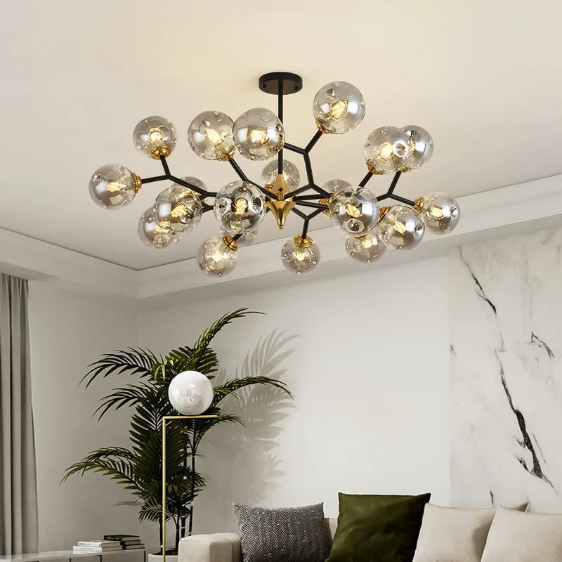 Afralia™ Nordic Glass Ball LED Chandeliers for Home Indoor Decor and Ceiling Lamps