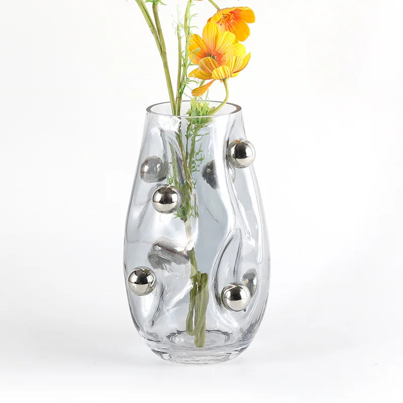 Afralia™ Geometric Silver Sphere Glass Vase - Hydroponics Terrarium & Home Decor