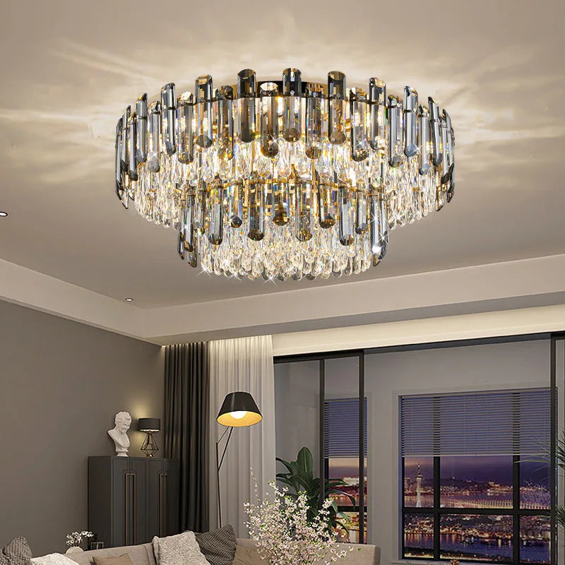 Afralia™ Modern Crystal Ceiling Lamp | Luxury Bedroom & Living Room Gold Light Fixtures