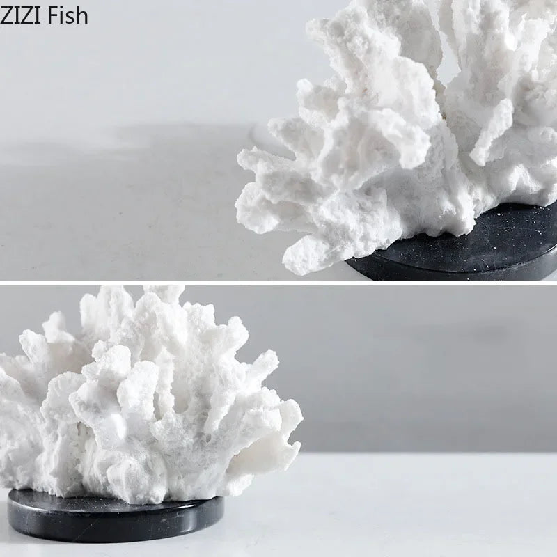 Afralia™ Coral Resin Sculpture: Modern Desk Decor & Artwork Crafted Landscape Ornaments