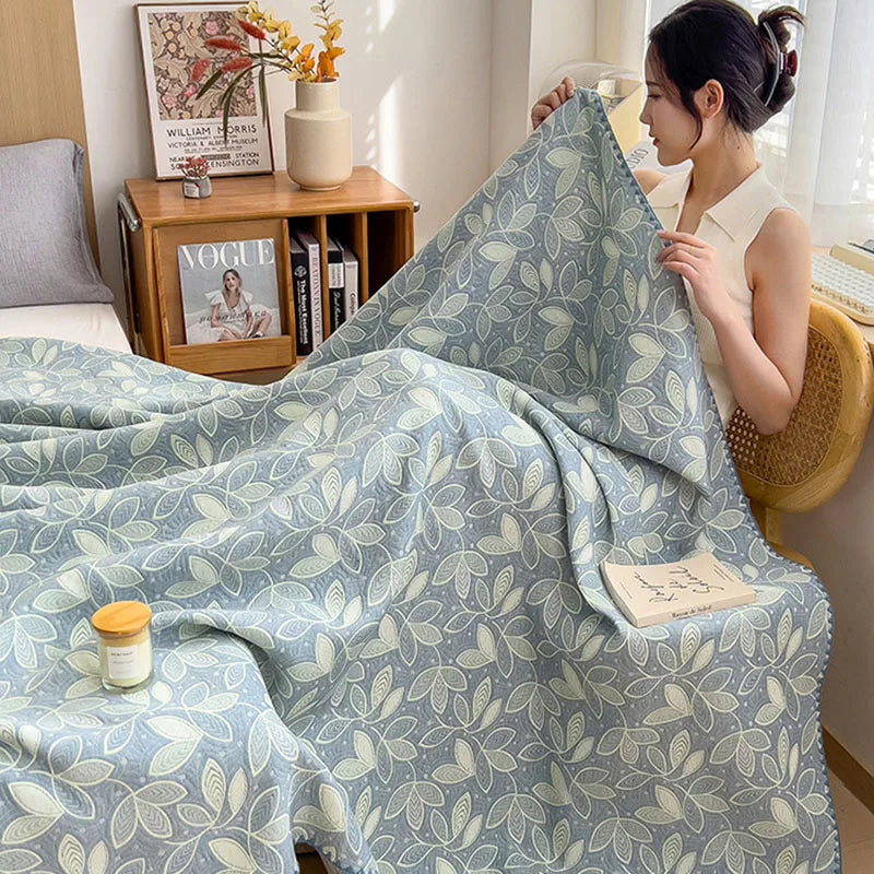 Afralia™ Cotton Towel Blanket, Rural Printed Thin Quilt - Luxury Breathable Bedspread