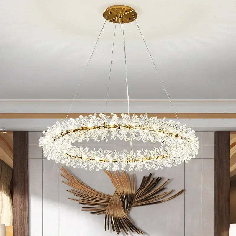Afralia™ Luxury Crystal Chandelier: Modern LED Round Ceiling Lamp