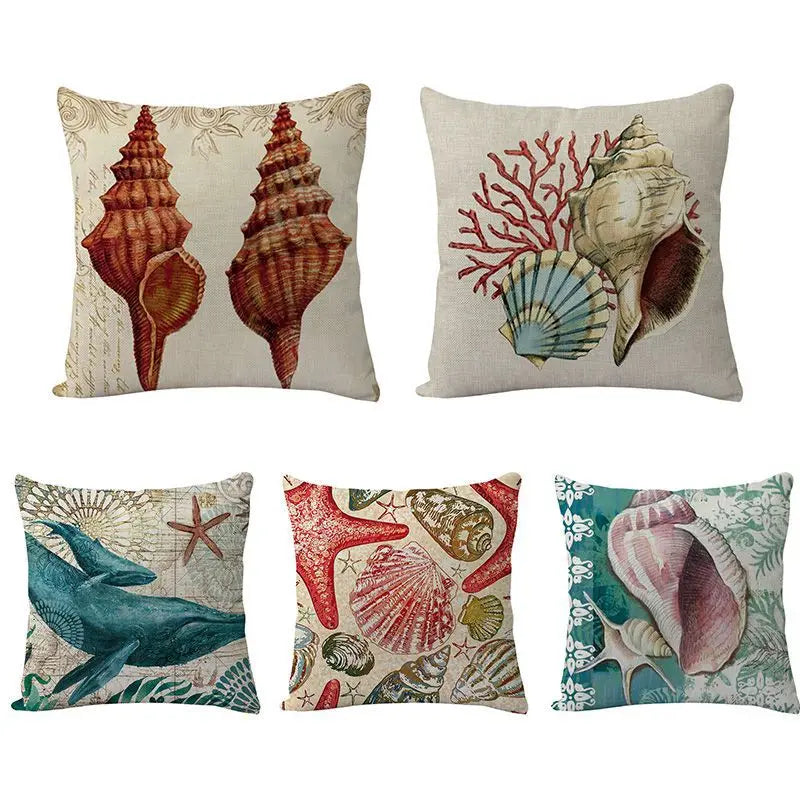 Afralia™ Coastal Cushion Cover - Sea Theme Decorative Sofa Pillowcase