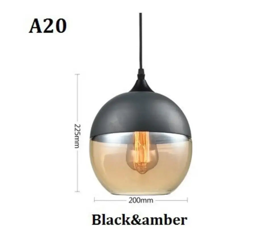 Afralia™ Black Glass Pendant Light Fixture for Modern Indoor Decor & Dining Room
