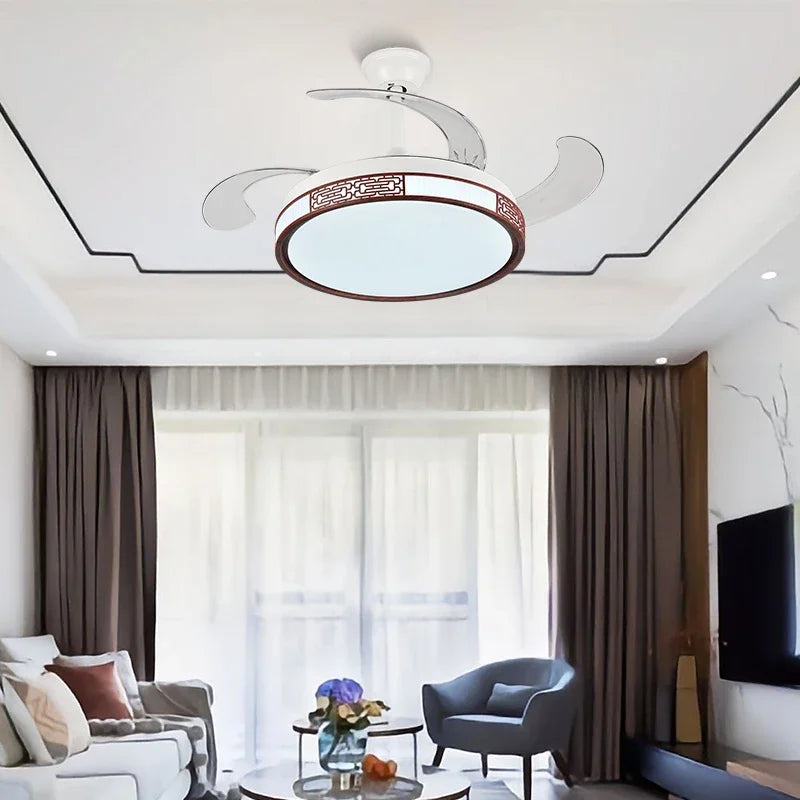 Afralia™ Smart Ceiling Fan Light with DC Motor - Energy Saving, LED, Remote Control