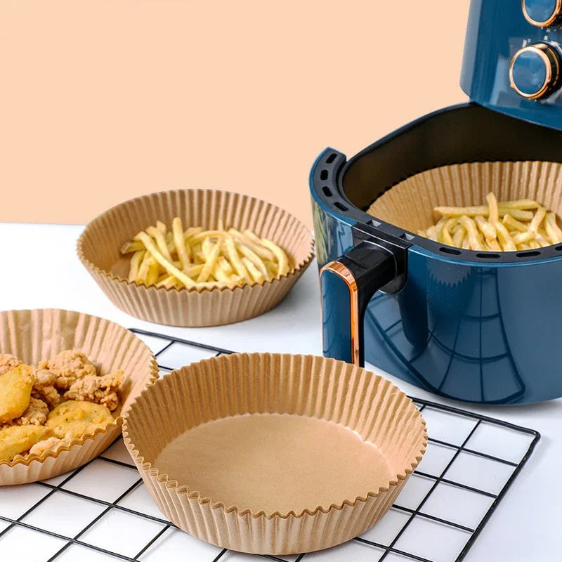 Afralia™ Air Fryer Paper Liner: Non-Stick Round Baking Mat, 50PCS