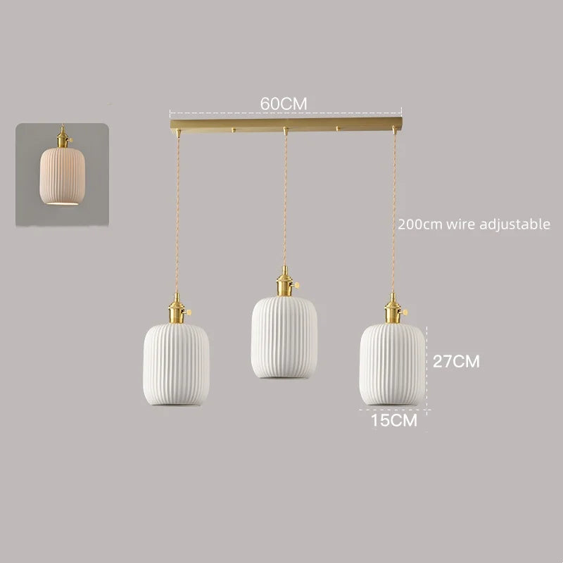 Afralia™ White Ceramic LED Pendant Lamp Modern Hanging Light Fixtures