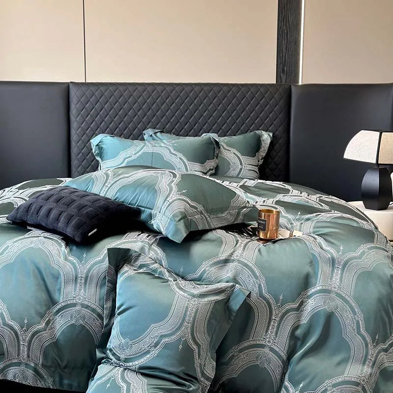 Afralia™ Luxury Egyptian Cotton Jacquard Bedding Set - Soft Silky 4Pcs