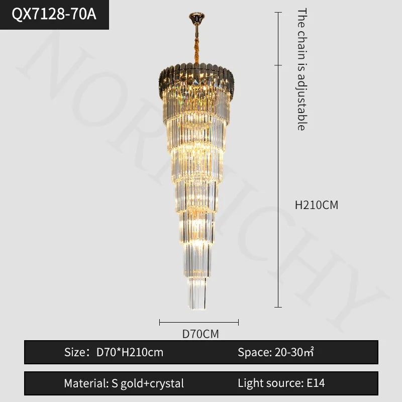 Afralia™ Nordic Duplex Floor Lamp Luxury Villa Pendant Hall Hotel Lobby LED Spiral Staircase