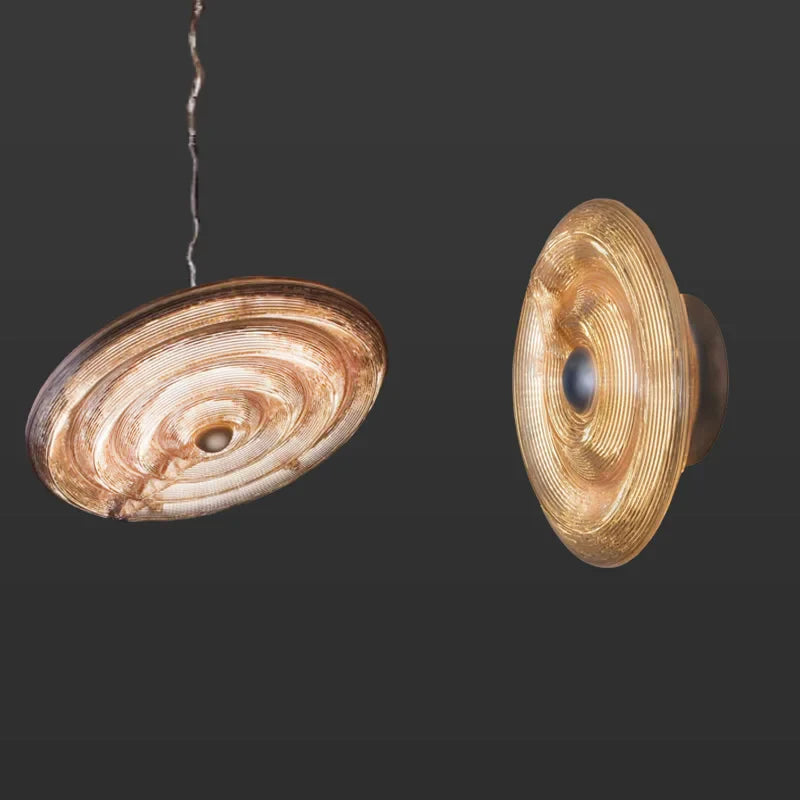 Afralia™ Round Glass LED Pendant Lamp Luxury Lighting for Living Room Art Decor