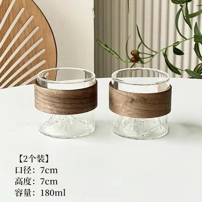 Afralia™ Vintage Guanshan Ear Glass Coffee Cups Set - Heat-Resistant Drinkware Collection