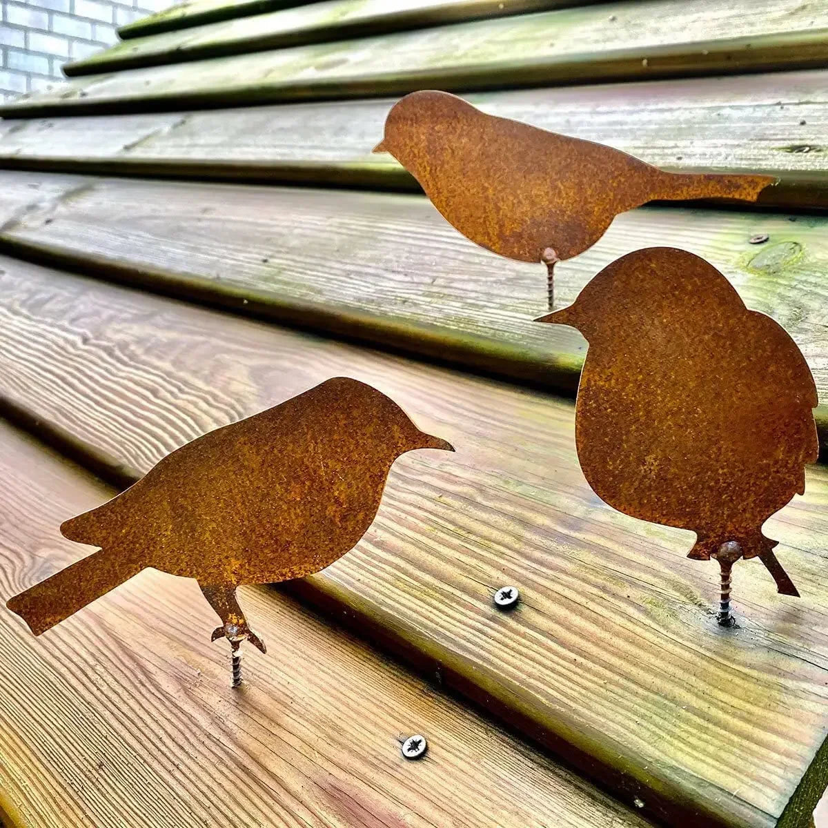 Afralia™ Metal Bird Sculptures Set - Rusty Iron Crafts for Home and Garden Decor
