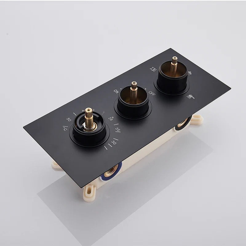 Afralia™ Matte Black Thermostatic Shower Mixer with Water Temperature Control