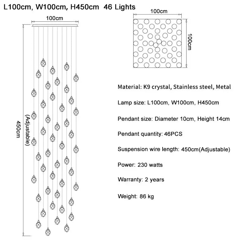 Afralia™ Diamond Crystal Ball Chandelier, Luxury LED Light Fixture for Staircase and Living Room