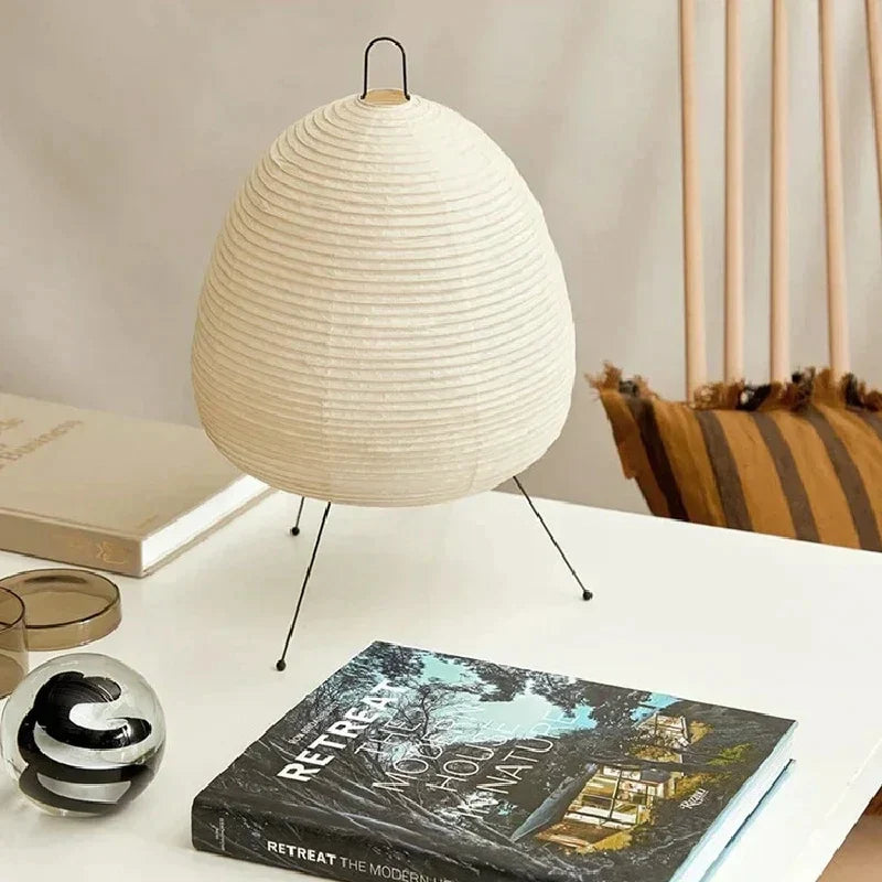 Afralia™ Japanese Rice Paper Lantern LED Table Lamp for Stylish Home Decor