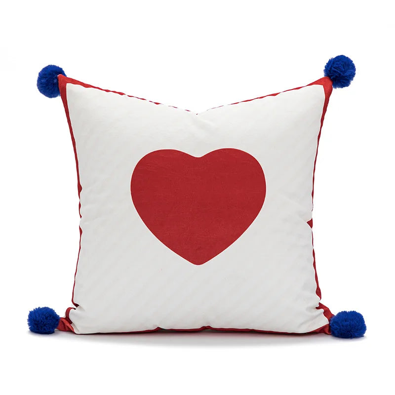 Afralia™ Modern Red Love Cushion Covers 45x45, Minimalist Sofa Office Living Room Decor