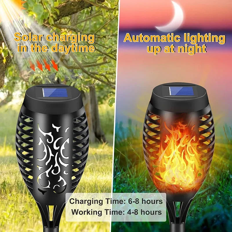 Afralia™ Solar Flame Torch Light for Garden Outdoor Decoration