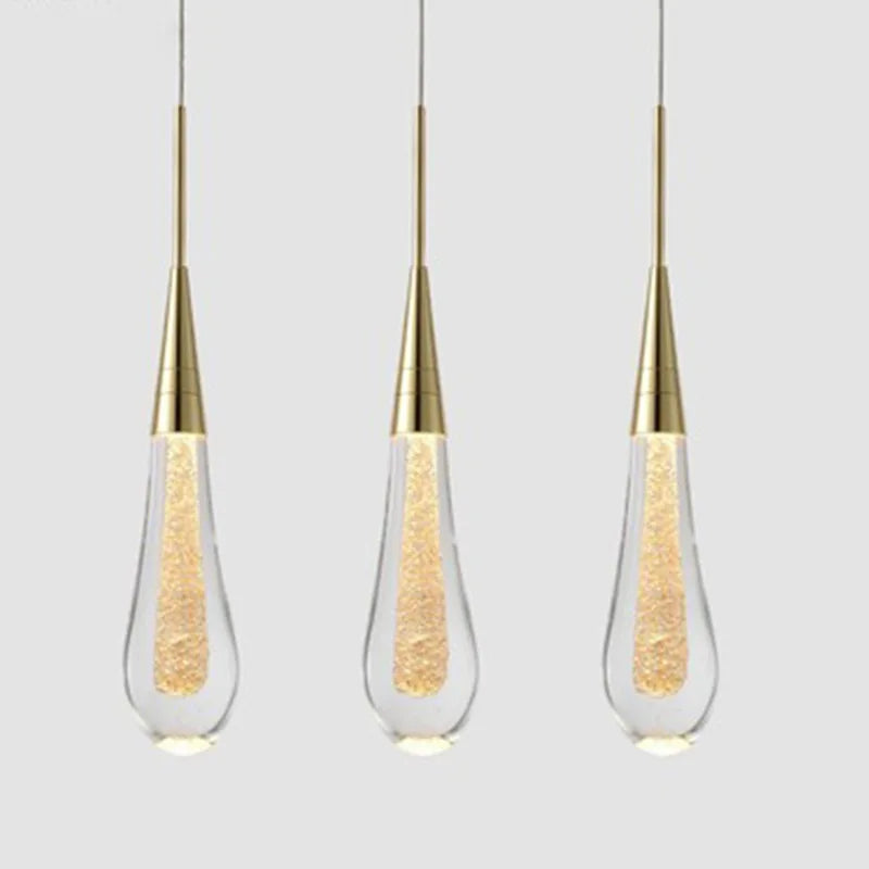 Afralia™ Luxury Crystal Pendant Light with Gold Water Drop Design