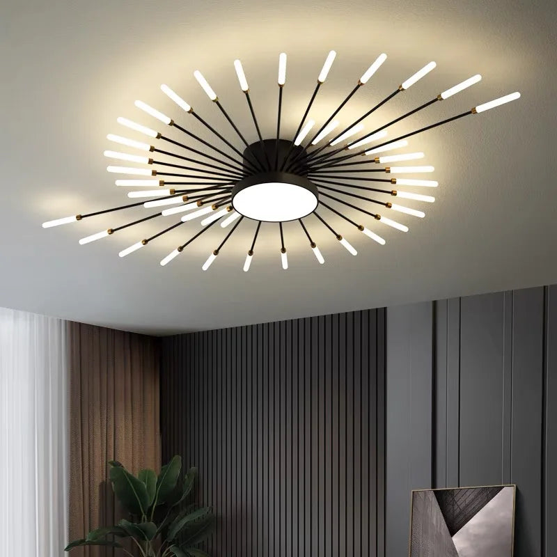 Afralia™ Modern Led Chandelier Fixture for Living Room Bedroom, Creative Ceiling Lamp
