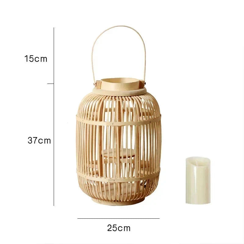 Bamboo Weaving Candlesticks by Afralia™ - Chinese Style Decorative Lanterns for Home and Hotel