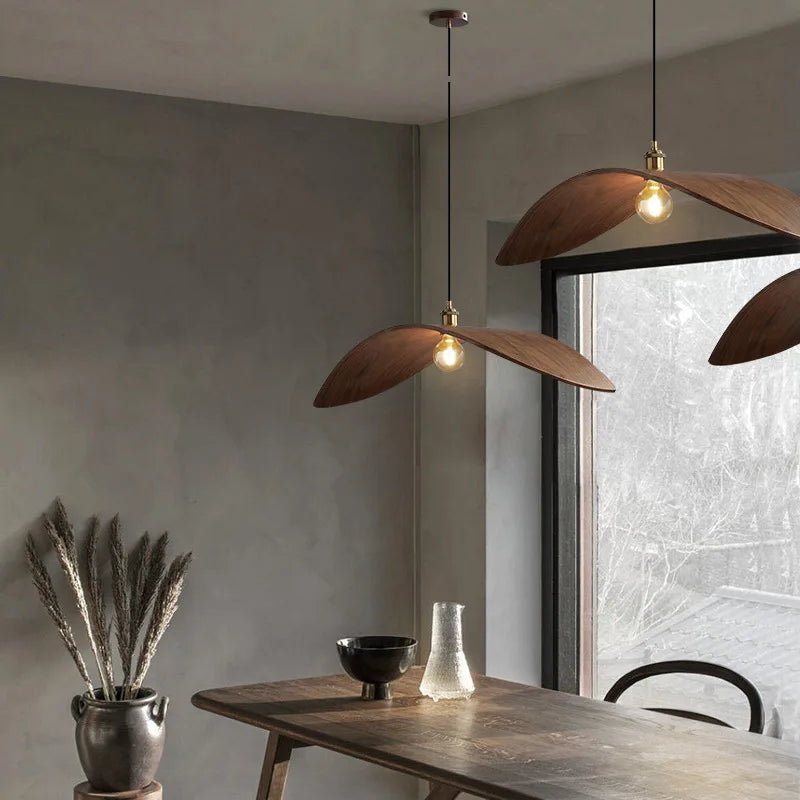 Afralia™ Wood Pendant Light: Japanese Wabi Sabi Retro E27 Hanging Lamp for Home Farmhouse
