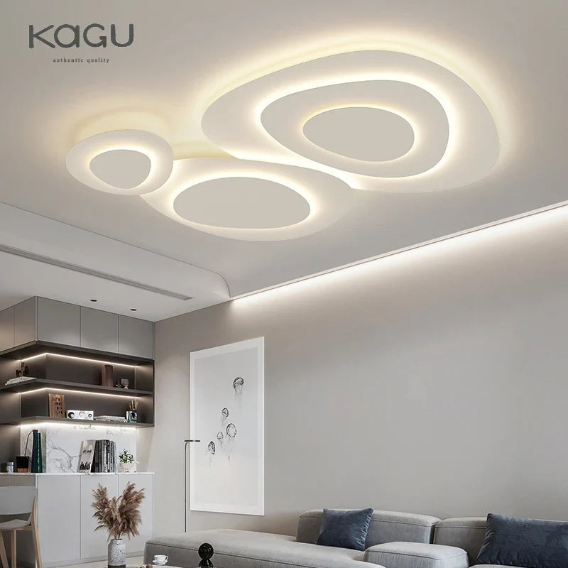 Afralia™ White LED Ceiling Lamp for Modern Living Room Bedroom Kitchen Décor