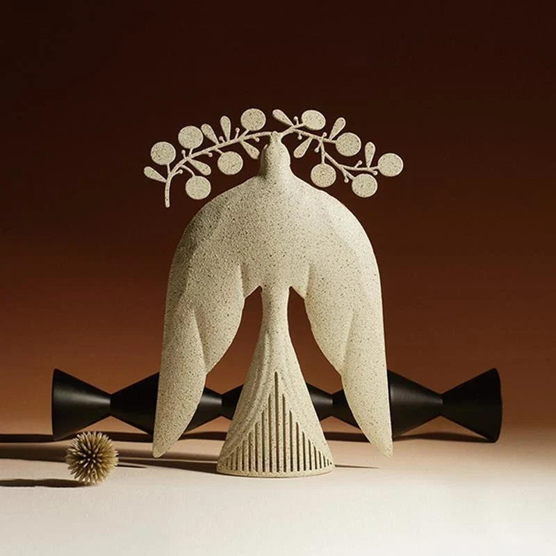 Afralia™ Metal Peace Dove Art Sculpture: Modern Desk Ornament for Room Aesthetics