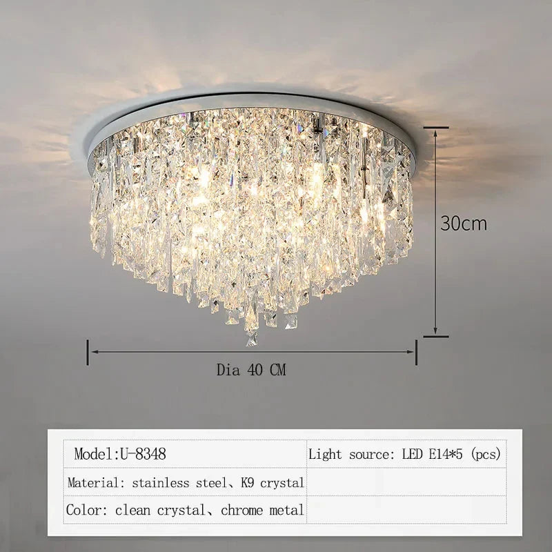 Afralia™ Crystal E14 Ceiling Lamp: Modern LED Chandelier Lighting Fixture