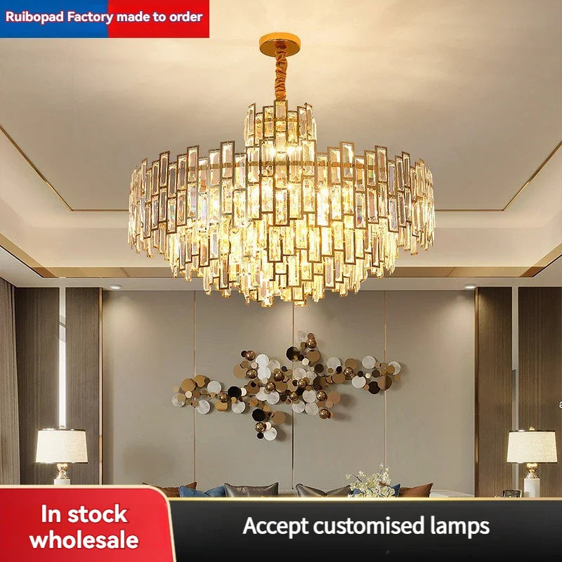 Afralia™ Golden Branch Crystal Chandelier for Bedroom & Living Room