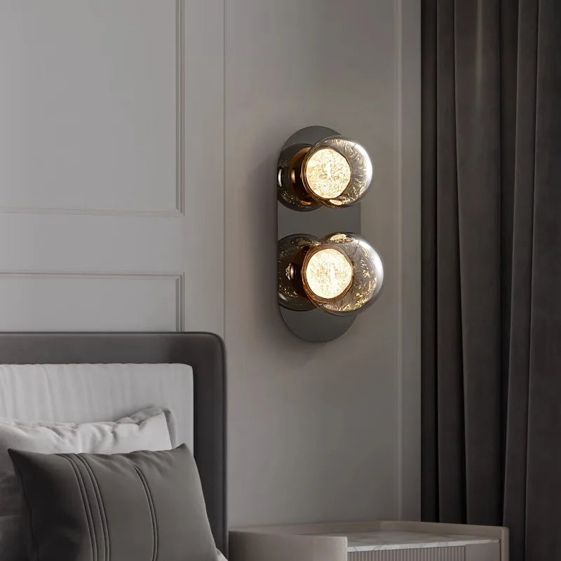 Afralia™ Glass Ball Sconce Lamps Round Wall Decor Lights for Luxurious Room & Aisle