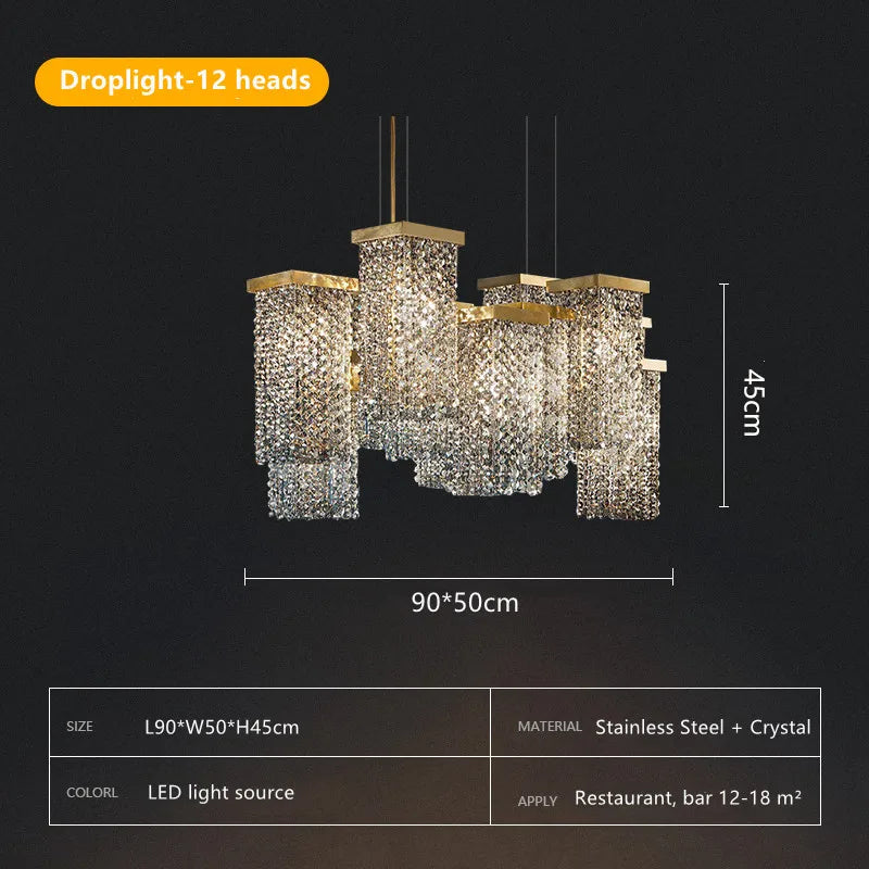 Afralia™ K9 Crystal Pendant Chandelier for Modern Dining Room Luxury Lighting
