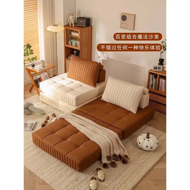 Afralia™ Luxury Corduroy Double Sofa Bed - Italian Style Retro Design