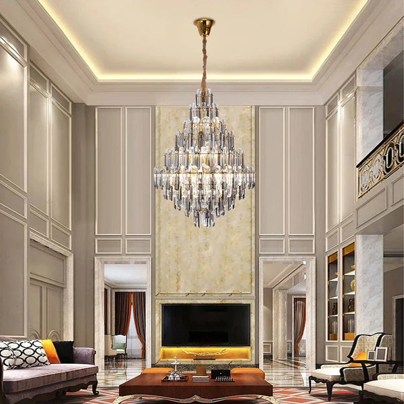 Afralia™ Luxury Dimmable LED Round Chandelier for Home Decor & Stair Lights