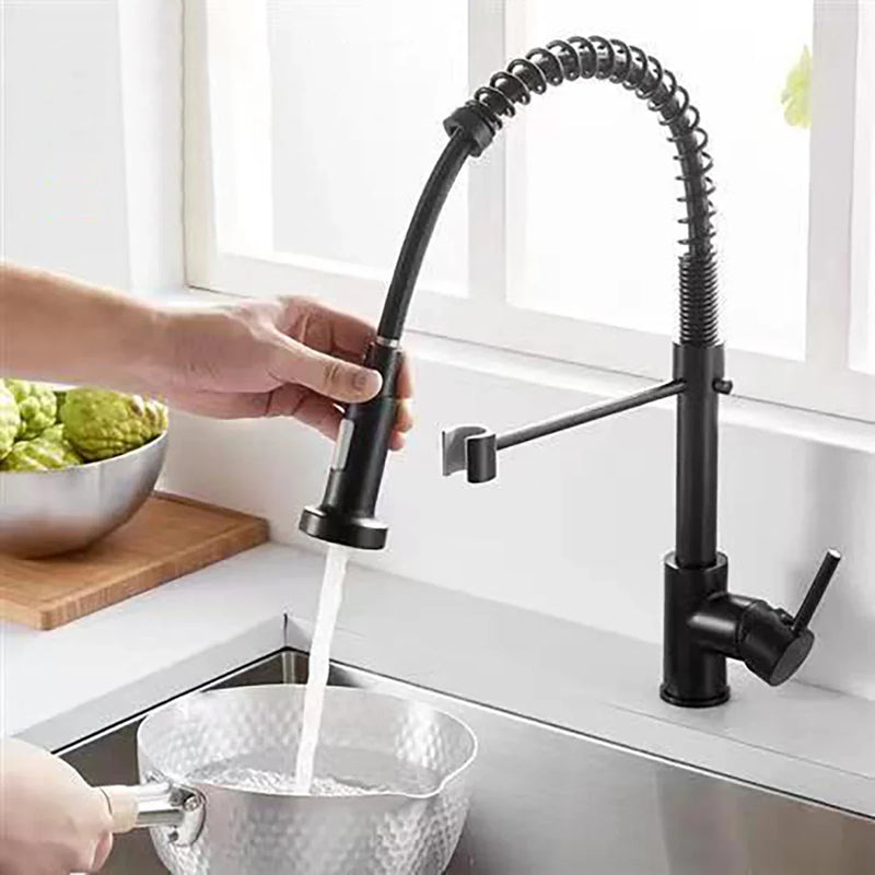 Afralia™ Matte Black Kitchen Faucet with Dual Modes Nozzle and Brass Spring