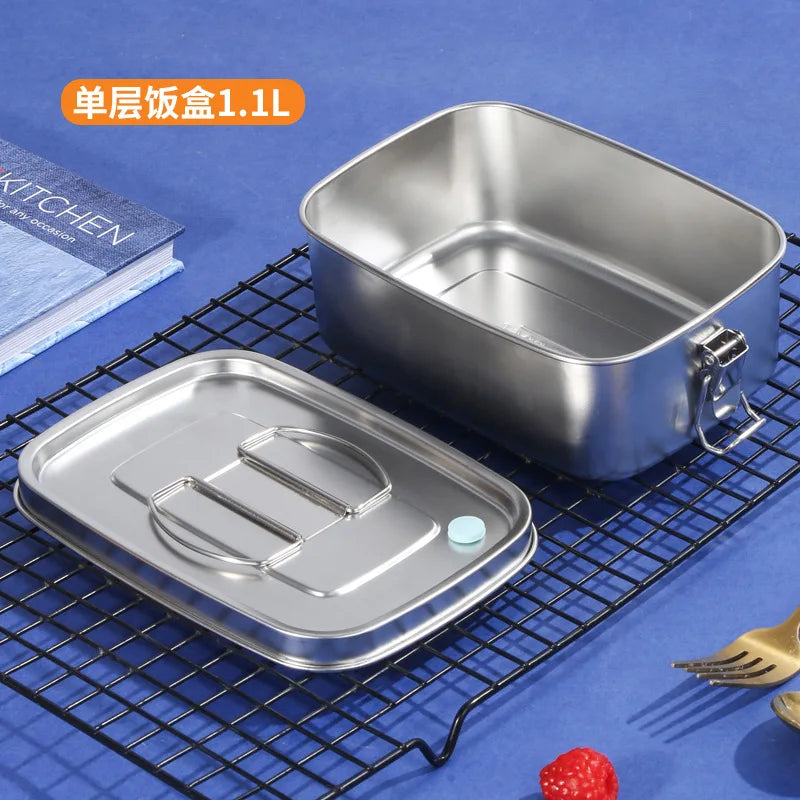 Afralia™ Stainless Steel Double Layer Lunch Box for Kids and Adults