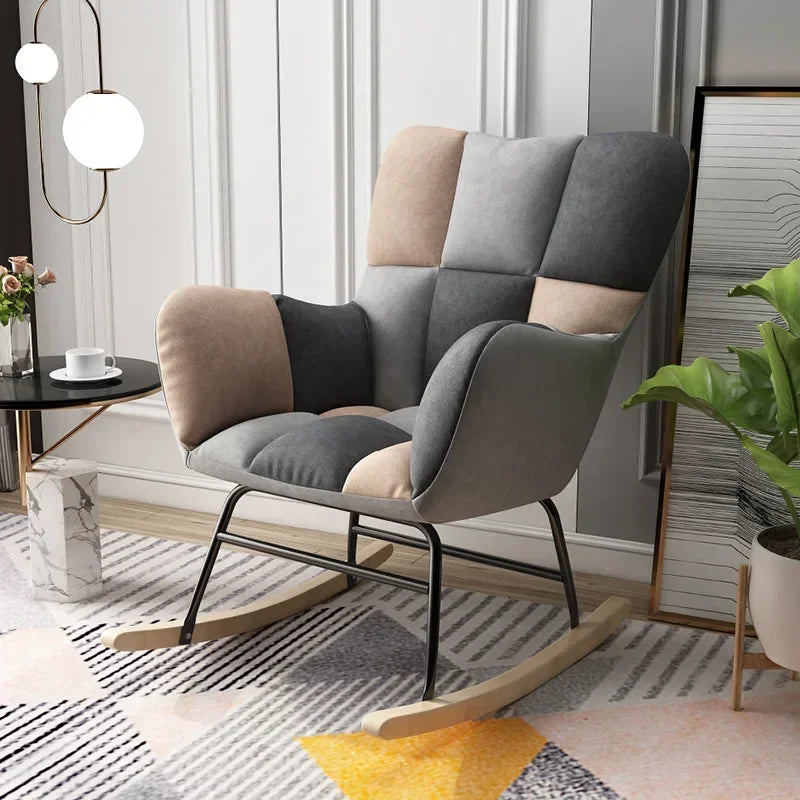 Afralia™ Solid Wood Rocking Chair for Leisure and Comfort at Home